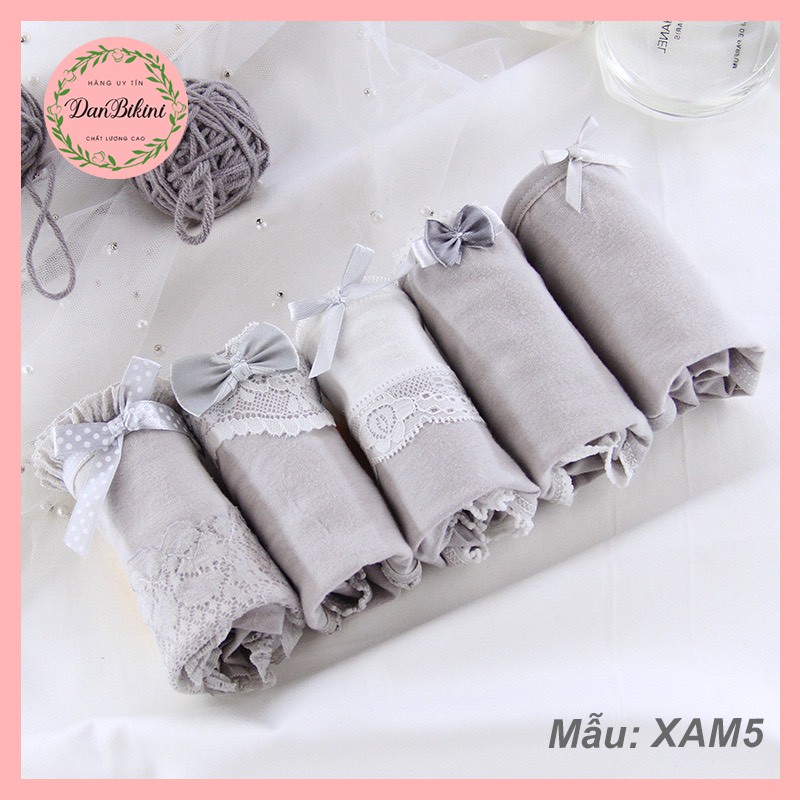 Quần Lót Nữ Rẻ Đẹp ❤️FREESHIP❤️ Quần Lót Nữ Cotton tông xám kháng khuẩn ❤️ Quần Lót nữ tính gợi cảm tôn dáng mã XAM5