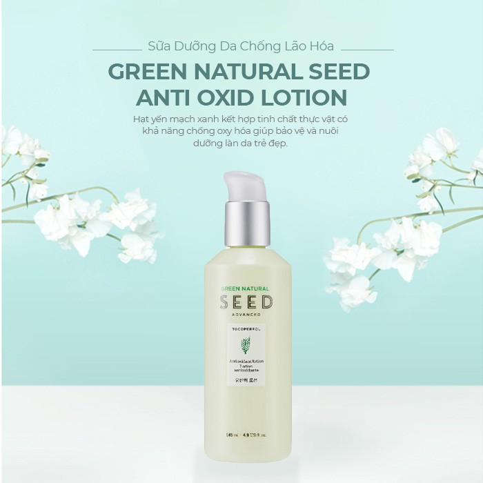 Sữa Dưỡng Da TheFaceShop Green Natural Seed Anti Oxid Lotion 145ml