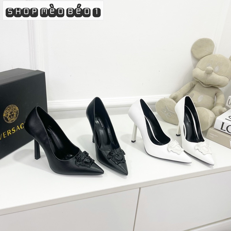 Giày cao gót versace tag khoá gót nhọn fullbox