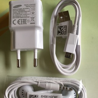 Combo sạc cáp tai nghe samsung 2A