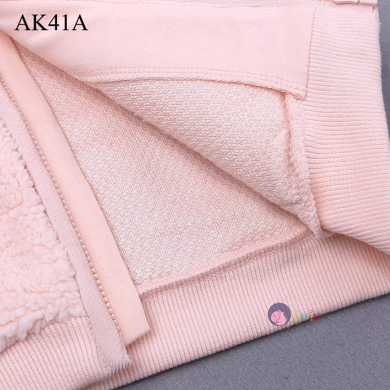 Áo Khoác Chống Lạnh Cho Bé Gái Hình Thỏ Có Nón Đẹp Mắt AK41