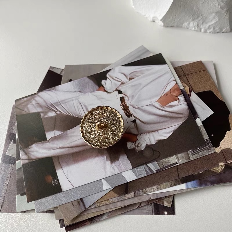 Set 5 / 10 Nút Tròn 23MM Đính Ngọc Trai Màu Trắng / Hồng / Đen / Xám