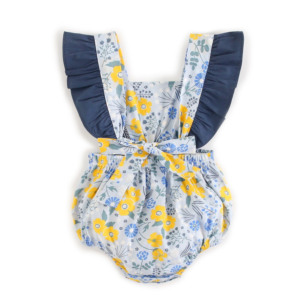 Sanlutoz Bộ Áo Liền Quần In Hoa Thời Trang Mùa Hè Cho Bé Gái