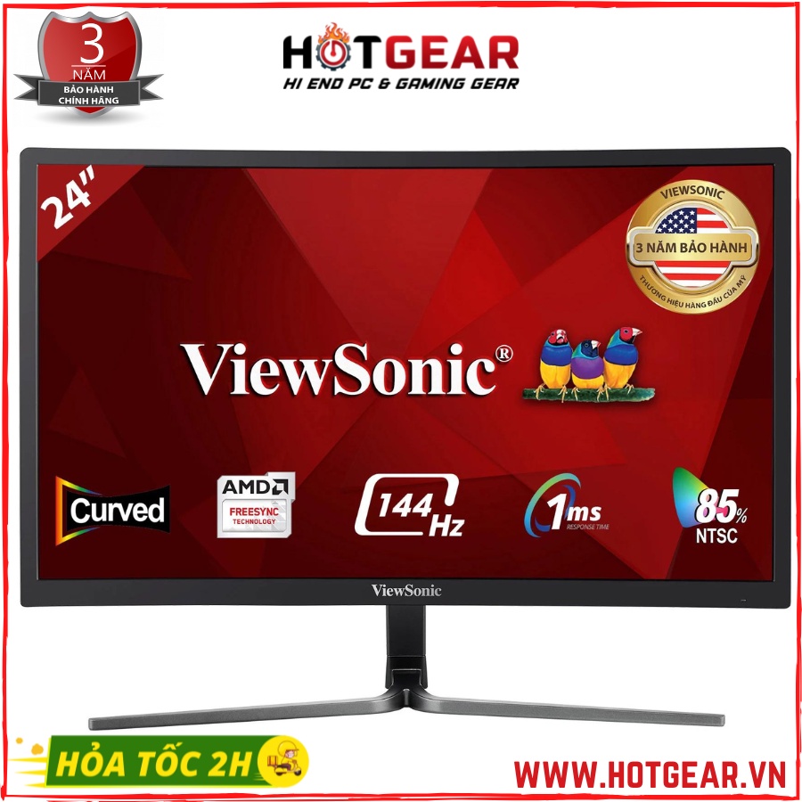 Màn hình cong ViewSonic VX2458-C 24" VA 144Hz FreeSync chuyên game mới chính hãng
