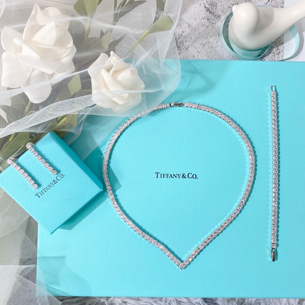 Tiffany&Co dây chuyền nữ 4mm Zircon vòng cổ bạc 925