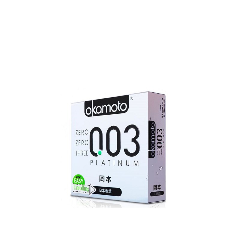 Bao cao su Okamoto 003 Platinum Hộp 3 cái COMBO 3 HỘP