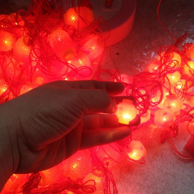 Bộ lồng đèn đỏ trang trí lễ tết chớp - không chớp ( Có đầu nối )