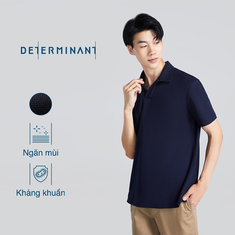 Áo thun nam Polo cao cấp kháng khuẩn tay ngắn DETERMINANT form rộng-100% cotton- màu xanh đậm- NAVY Y00096 [DETP04]