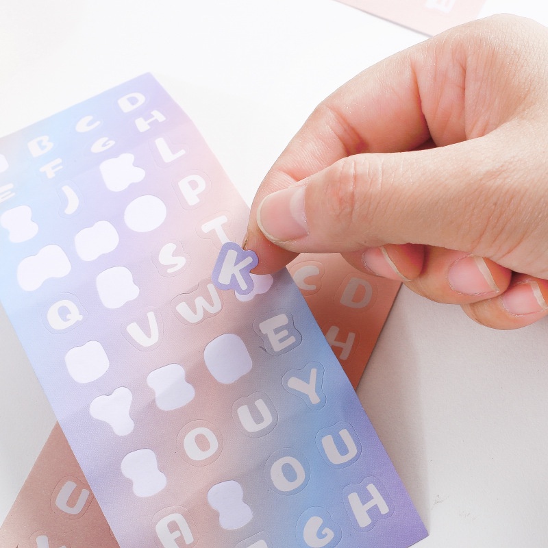 Miếng Dán Trang Trí Điện Thoại/ Sổ Tay Hình Chữ Cái Tiếng Anh Dễ Thương Phong Cách Hàn Quốc