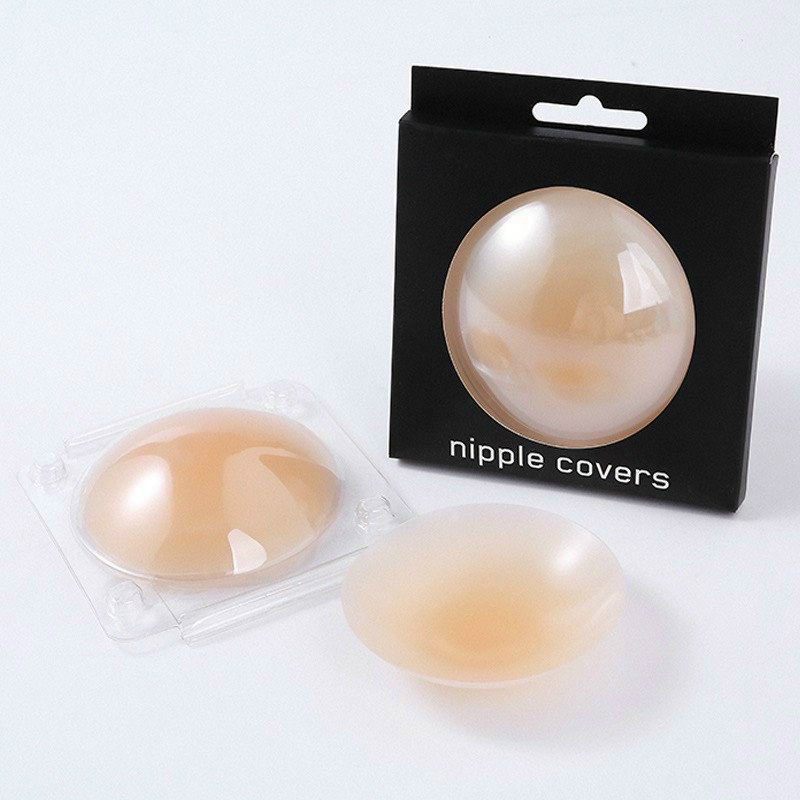 Miếng Dán Ngực Silicon Cao Cấp Nhiệt Tự Thân Ko Keo Siêu Mỏng Ôm Khít Bám Chắc Hộp Đen  PK37