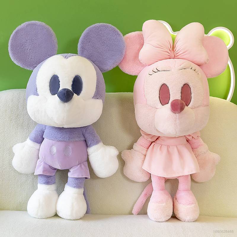 DISNEY Thú Nhồi Bông Hình Chuột Mickey / Minnie Màu Tím / Hồng Cho Bé