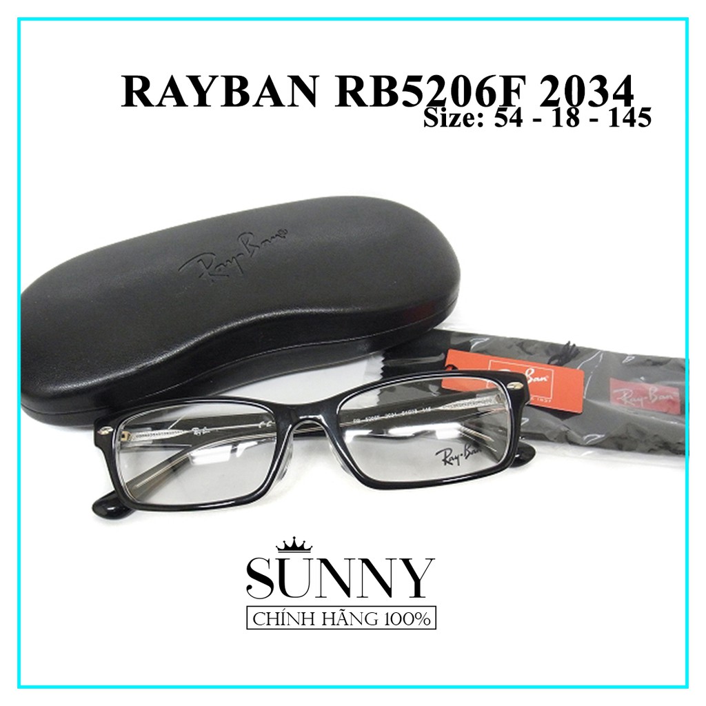 Gọng kính chính hãng Rayban RB5206F-2034 kèm tem thẻ bảo hành chính hãng, bảo hành toàn quốc