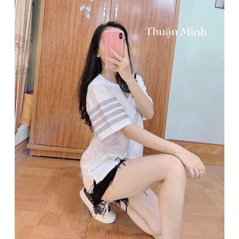 Áo Thun Tay Lỡ Mẫu Mới Hottrend, Chất Cotton Su Mềm Mịn 2 Màu Basic Siêu Xinh