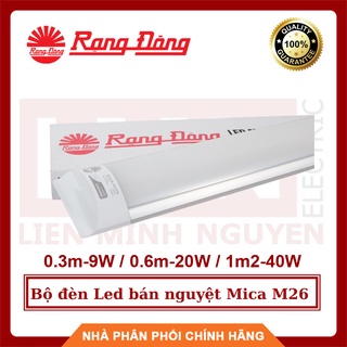 RẠNG ĐÔNG, BH 2 năm, Bộ đèn Led bán nguyệt Mica M26 0.3m 9W, 0.6m 20W, 1m2 40W hàng Việt Nam - Chất lượng cao