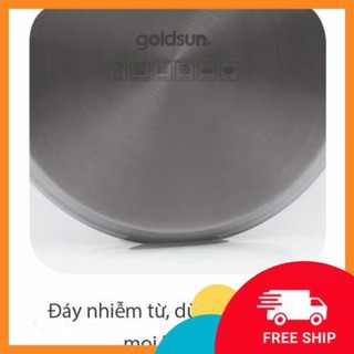 Bộ 03 Nồi Inox GOLDSUN- Chất Liệu Inox 430 Cao Cấp Sáng Bóng- Đáy 3 Lớp Tiết Kiệm Thời Gian Nấu- Sang Trọng- GD18-3306SG