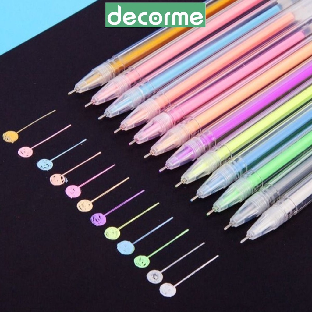 Bút Mực Gel Ngòi 0.5mm DecorMe Kiểu Dáng Đơn Giản màu macaron dễ thương SMN phụ kiện văn phòng phẩm SMN