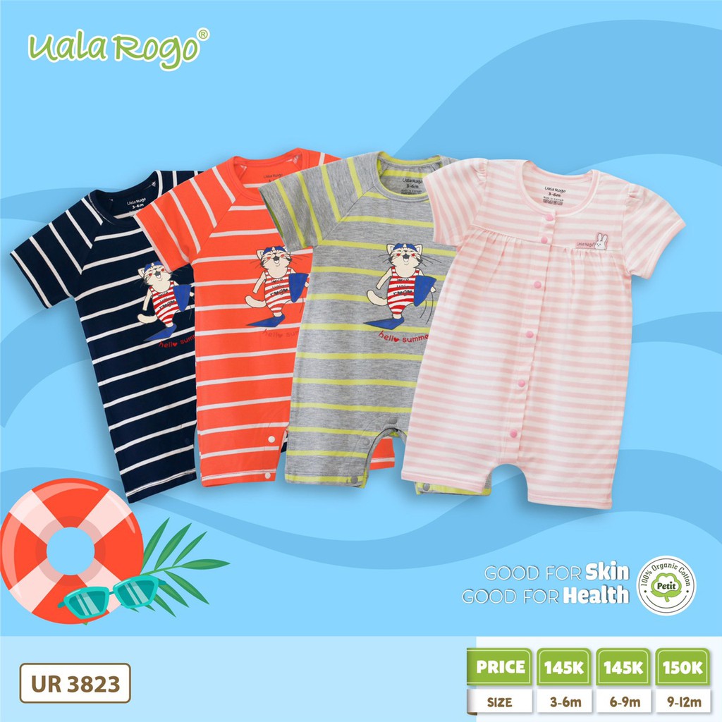 Bộ body cộc petit kẻ Hello Summer UALA ROGO 3823