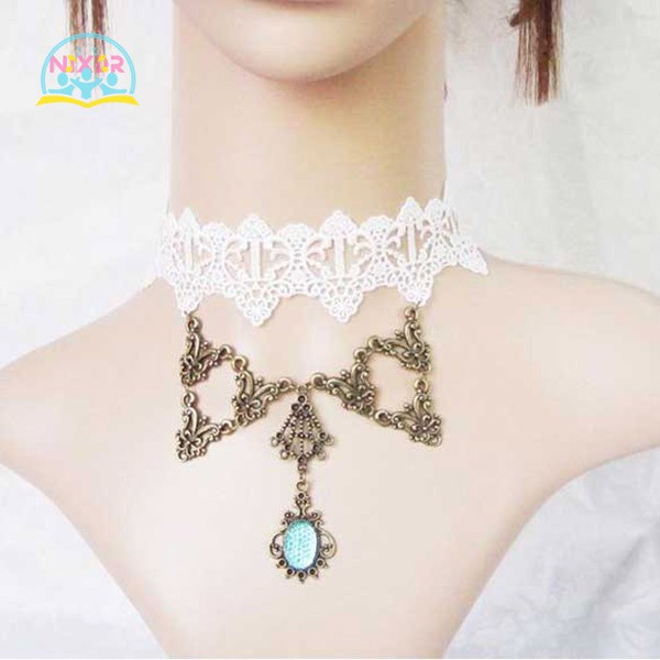 Vòng Cổ Choker Phối Ren Phong Cách Gothic Cổ Điển 10 Kiểu Tùy Chọn