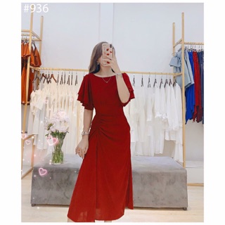 Đầm suông tay bèo rút dây eo