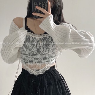 Cutout sweater - chân váy dập ly