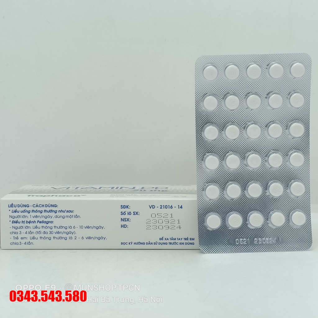 VITAMIN PP 50mg Traphaco hộp 6 vỉ x 30 viên