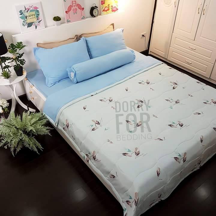Bộ chăn ga gối cotton đũi