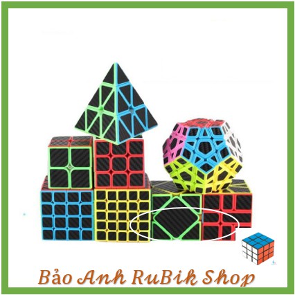 Bộ Sưu Tập Rubik Carbon MoYu MeiLong 2x2 3x3 4x4 5x5 Pyraminx Megaminx Skewb Square1 SQ1 Tam Giác 12 Mặt Rubic (Mã RB05)