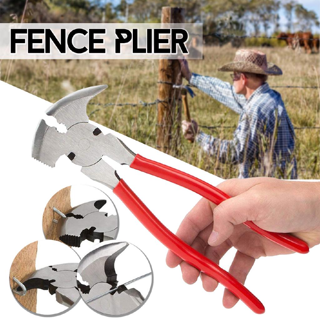 【Tool】Fence Plier 10'' Fence Pliers Parallel Jaws Soft Grip For Wire Cutters Fencing Hammer