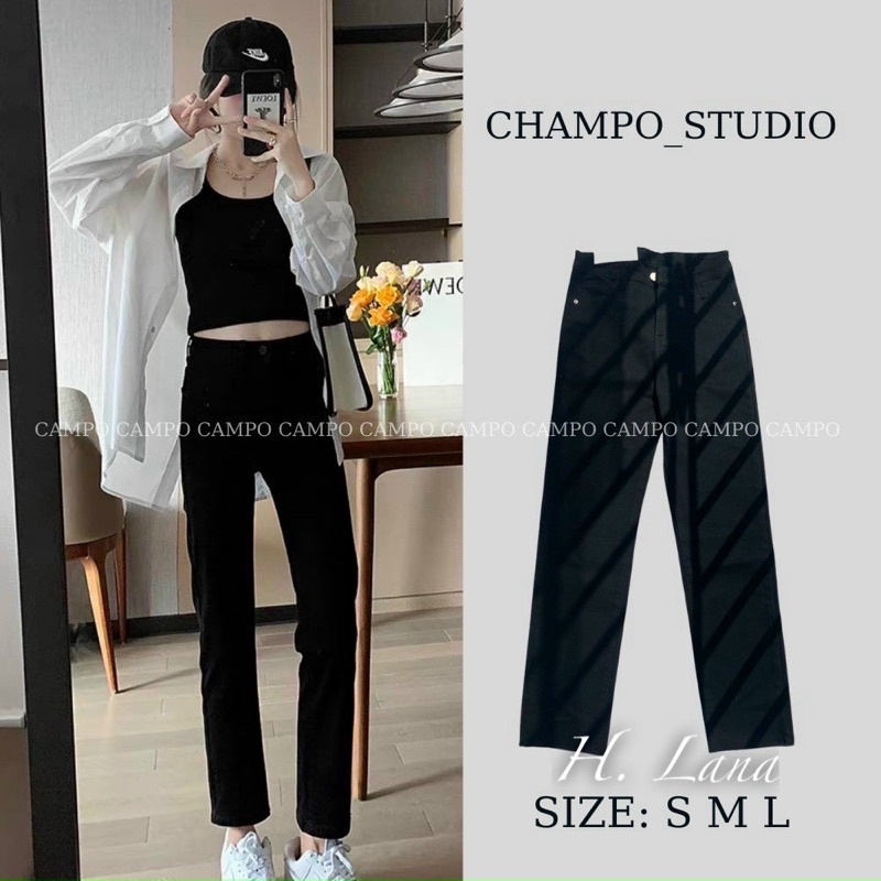 MÃ 903- QUẦN JEAN ĐEN ỐNG SUÔNG CẠP CAO | BigBuy360 - bigbuy360.vn