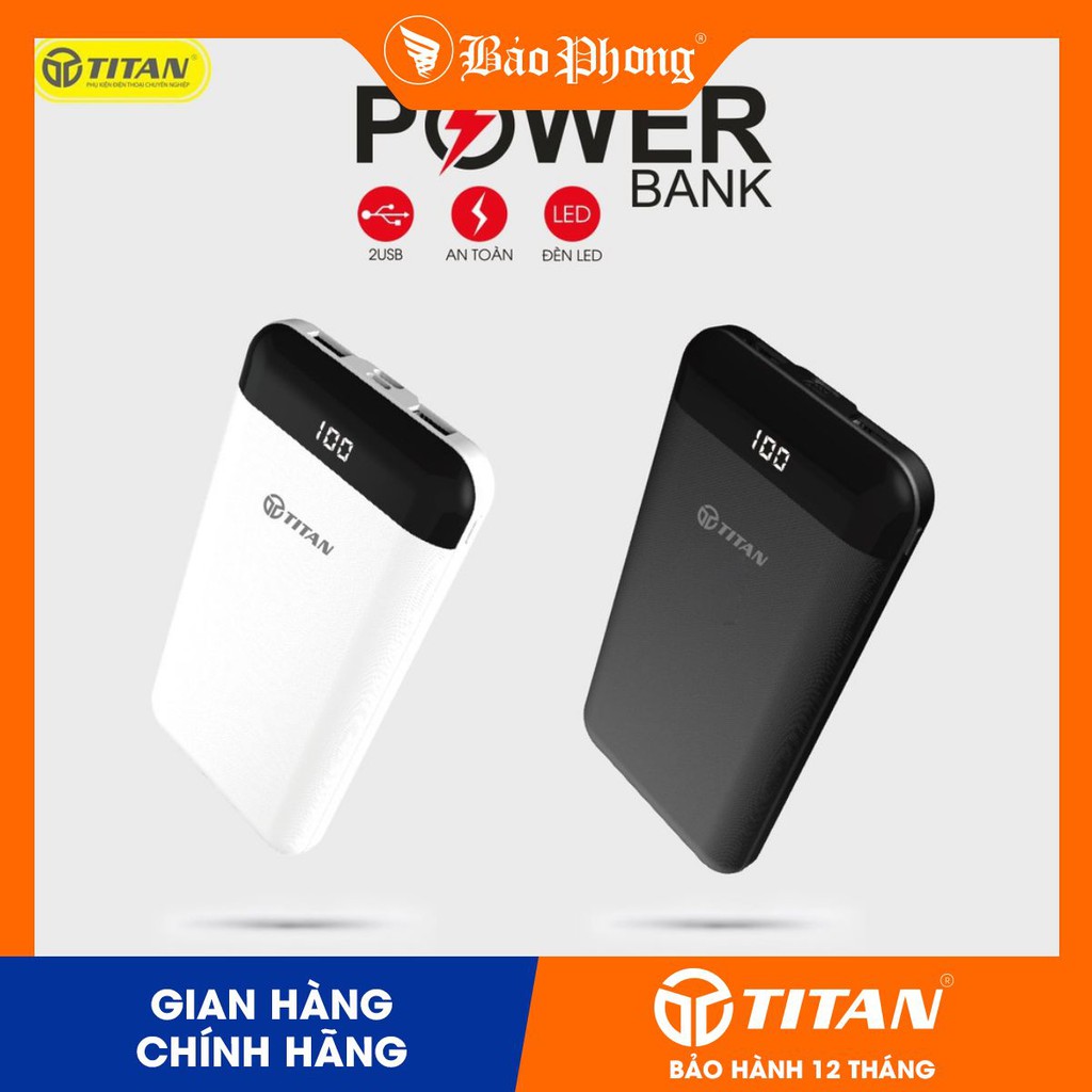 Pin Dự Phòng 20000 MAh Có Đèn LED Hiển Thị TITAN - P22