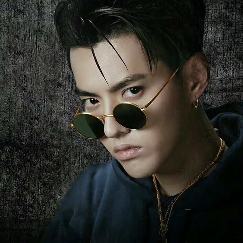 Kính mát chống UV400 khung tròn thời trang hiphop cá tính