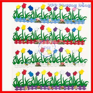 Hàng rào hoa tulip xốp trang trí mầm non -  Cỡ lớn