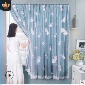 JFHD Rèm Cửa Dán Tường 2 Lớp Hoạt Tiết Dễ Thương - Rèm Dán Tường Phòng Ngủ Phòng Tắm Tiện Lợi 25 GU30