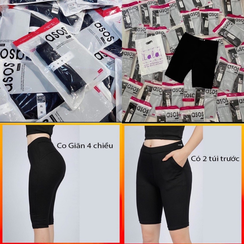 Quần legging ngố Asos nâng mông, cạp cao siêu co giãn big size đến 65kg ms20