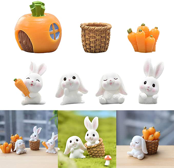 Mô Hình Thỏ Và Củ Cà Rốt Trang Trí