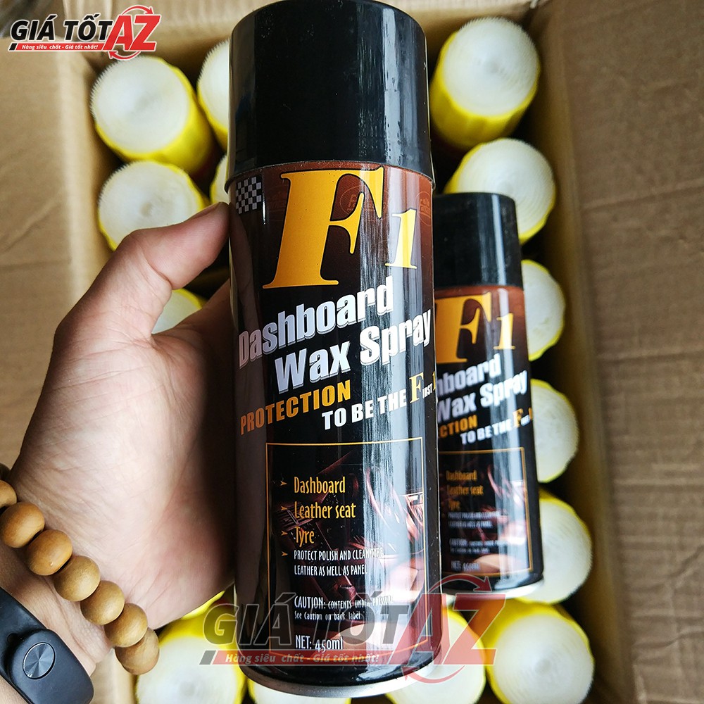 Chai xịt dưỡng bóng da, nhựa cao cấp cho xe ô tô WAX F1 450g