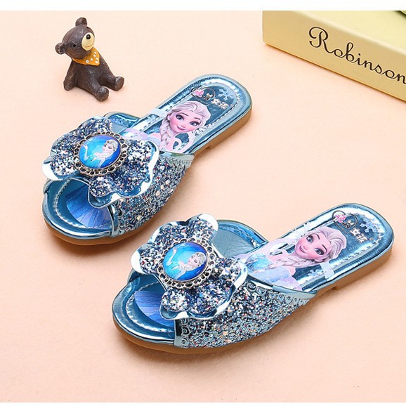 Dép Quai Ngang In Hình Công Chúa Elsa Thời Trang Mùa Hè Cho Bé Gái size 26-36