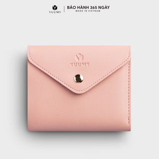 Ví nữ mini nắp gập khóa vàng yuumy seasand yv57 - hàng da cao cấp