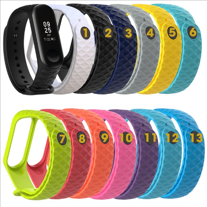 Dây cao su thay thế cho miband 3 vân caro,đẹp rẻ bền,cá tính-Tặng dán màn hình