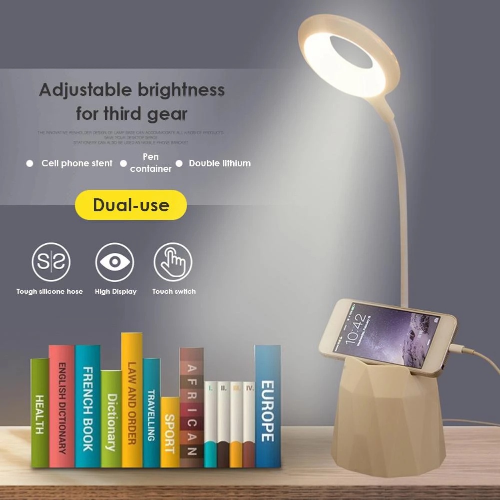 Đèn dạng vòng kích thước nhỏ gọn để bàn có cổng USB độc đáo làm đèn ngủ/đèn học/gia đình