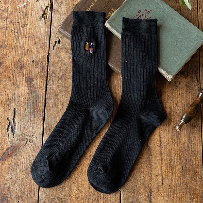 Tất Vớ Nam Cao Cổ Tất UniSex Cao Cổ Thêu Cổ Chân Cặp Đôi Chất Dày Dặn Quà Tặng Ấn Tượng