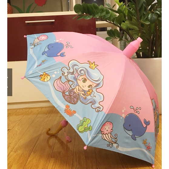 AD311 Ô DÙ CHE NẮNG KUTE CHO BÉ, Ô CAO CẤP HỌA TIẾT HOẠT HÌNH DỄ THƯƠNG