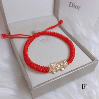 Vòng tay tết chỉ đỏ mix Tỳ Hưu bạc