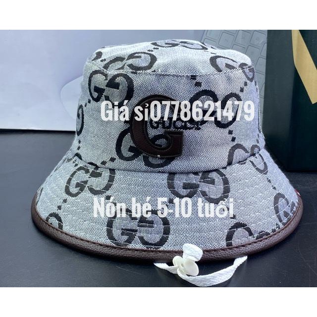 Mũ vành bé gái 5 đến 10 tuổi - Nón bucket hàn quốc cho bé GU CIC viền da