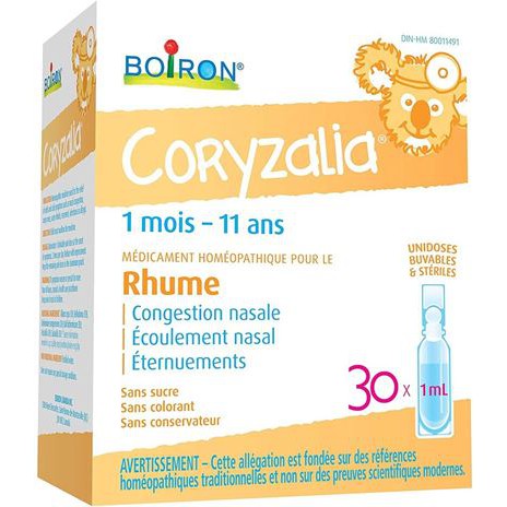 Muối uống vi lượng đồng căn cho bé- BOIRON Coryzalia Cold 30 D, 30ml cho bé từ 1m+