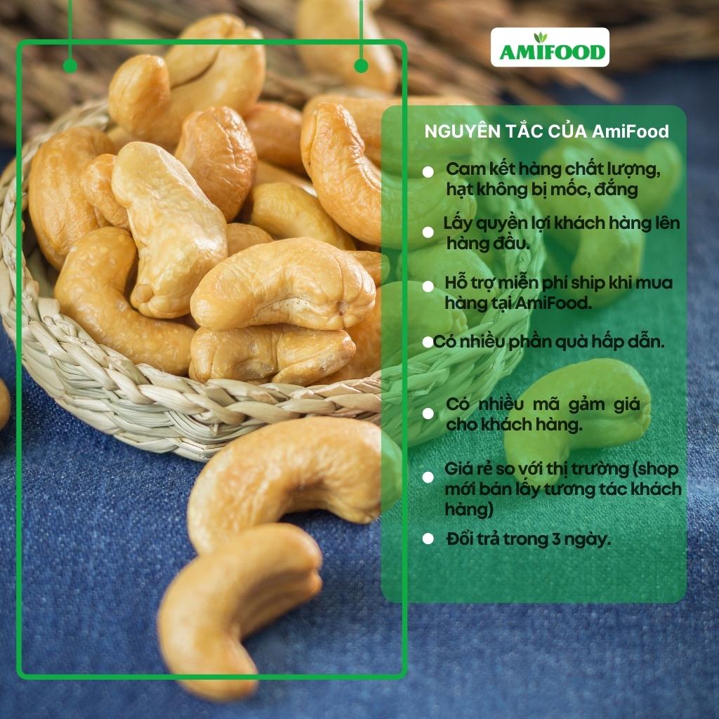 Hạt Điều Sấy Nguyên Vị  Amifood Size To,Sạch Vỏ, Ăn Vặt Mẹ Bầu Thơm, Giòn ,Ngậy - 500Gram