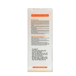 [CHÍNH HÃNG] Bình Sữa PPSU Wesser Cổ Nhỏ 250ml