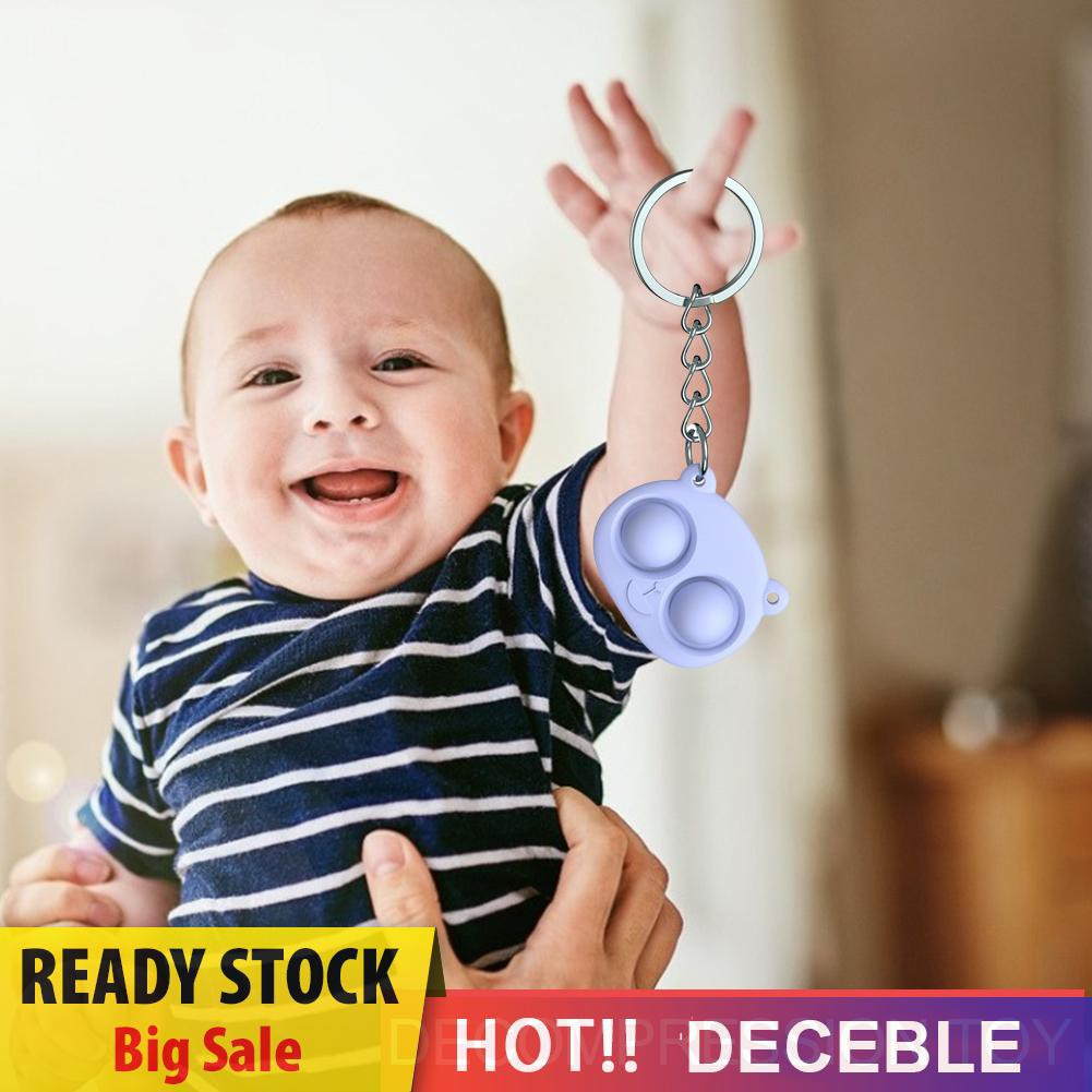 Pop It Fidget Đồ chơi Mini Bear Push Bubble Sensory Hand Fidget Autism Pressure Reliever Keychain