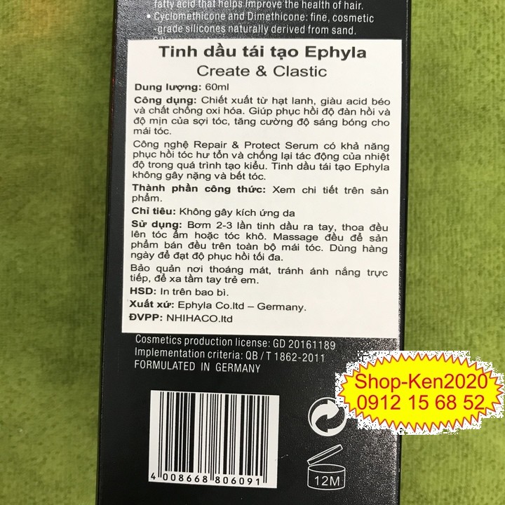 Tinh dầu dưỡng tóc Ephyla 60ml