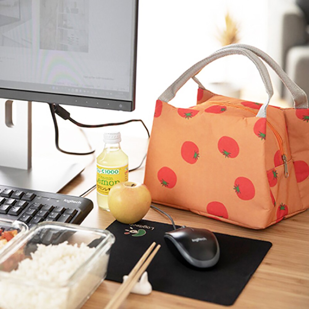 Túi đựng cơm trưa cách nhiệt (Vải oxford họa tiết trái cây phong cách nhật bản) | BigBuy360 - bigbuy360.vn